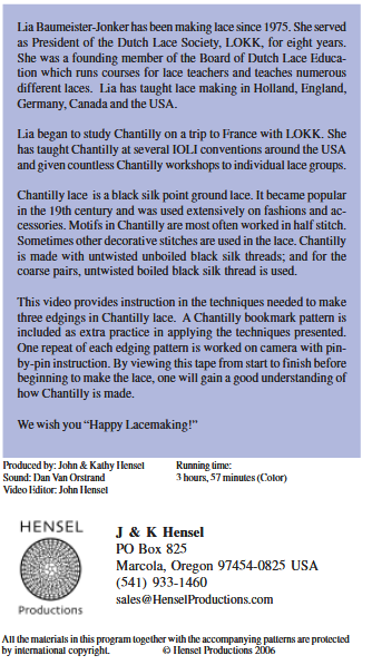 Chantilly Lace with Lia Baumeister-Jonker
