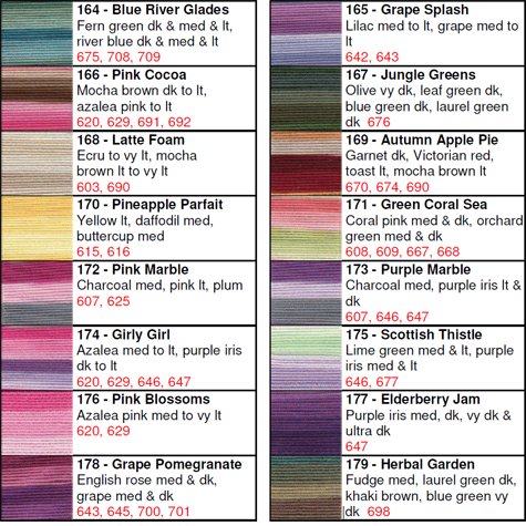 Lizbeth Thread by Color 164-179