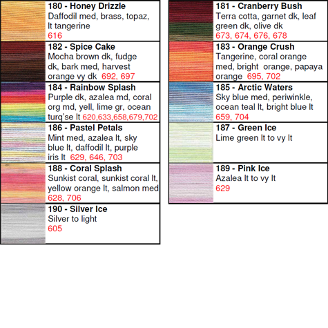 Lizbeth Thread by Color 180 to 190