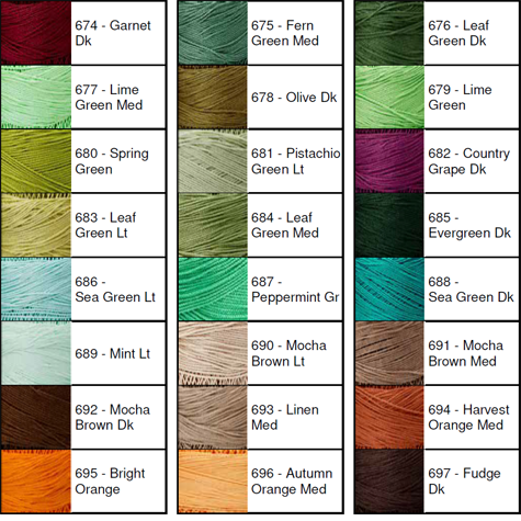 Lizbeth Thread by Color 674-697
