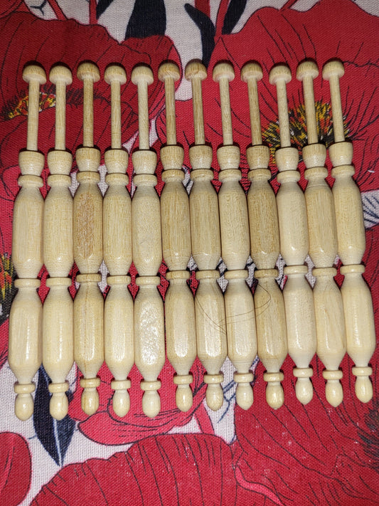 Fancy Fine Square Bobbin - pack of 12,  hardwood