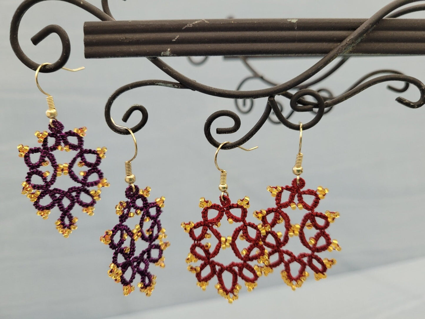 Hand Made Tatted Earrings