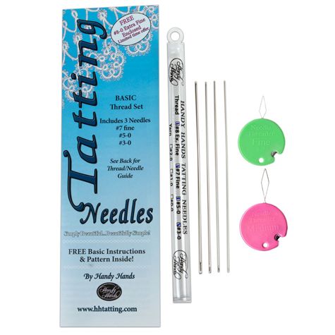 Tatting Needle Thread Set - Sizes 3, 5, 7, 8